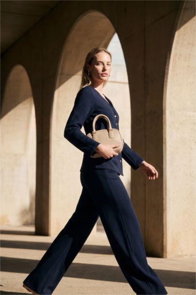 Straight Wide Leg Trousers