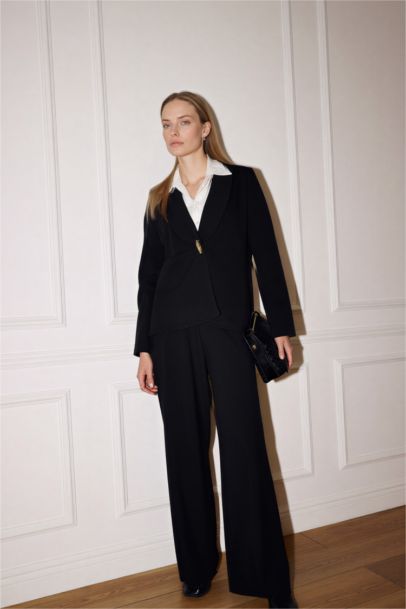 Straight Wide Leg Trousers