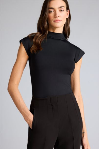 Slim Fit Half Turtleneck Sleeveless Tank Top