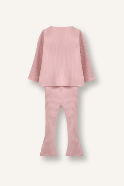 Kalp Desenli Fitilli Kaşkorse 2'li Takım Kız Bebek