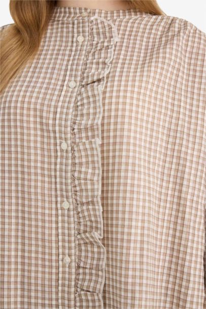 Regular Fit Plaid Long Sleeve Tunic