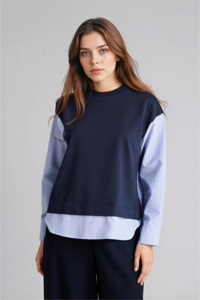 Regular Fıt Bisiklet Yaka Sweatshirt Kumaşı Sweatshirt Tunik