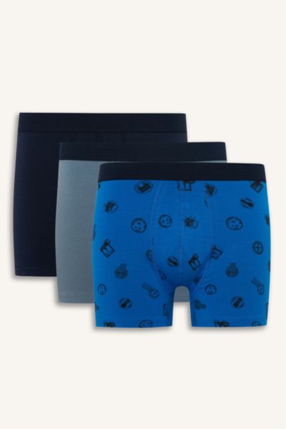 Regular Fıt Desenli 3'lü Boxer