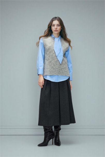 A Cut Knitted Skirt