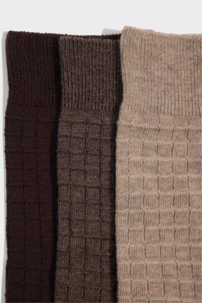 Erkek 3'lü Pamuklu Uzun Çorap