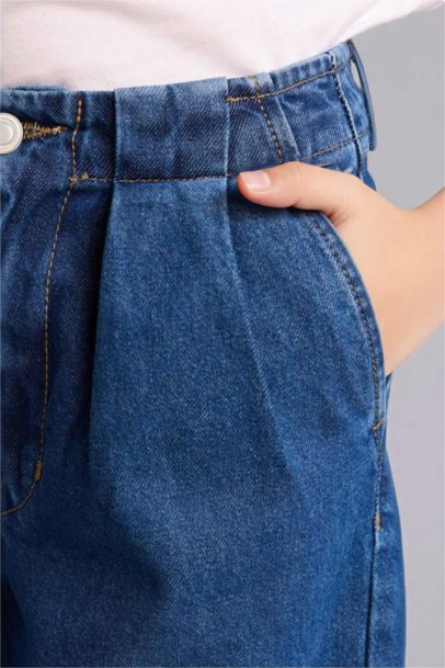 Wıde Leg Jean Pantolon Kız Çocuk