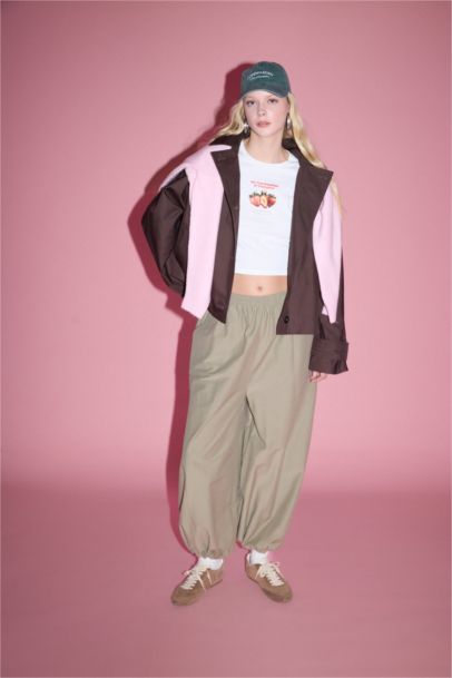 Balloon Fıt Çift Cepli Normal Bel Pantolon