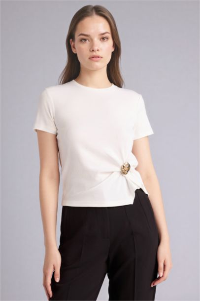 Slim Fit Crew Neck Ribbed Short Sleeve T-Shirt