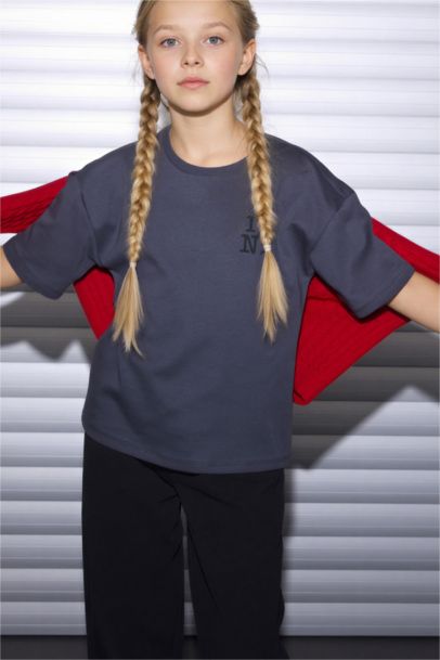 I Love NY Oversıze Tişört Kız Çocuk