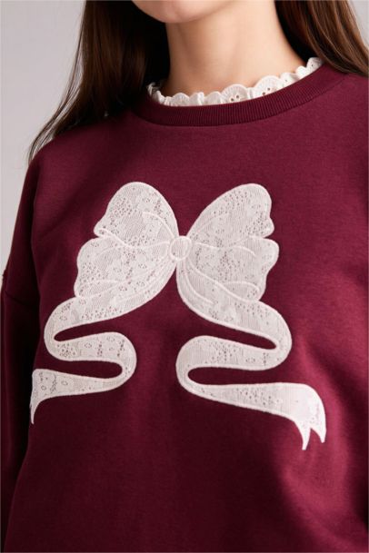 Oversize Fit Printed Long Sleeve Sweatshirt