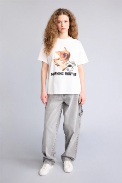 Oversıze Baskılı Tişört