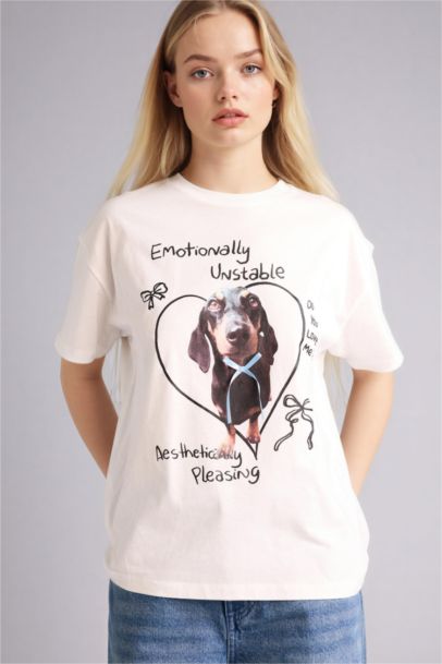 Oversıze Baskılı Tişört