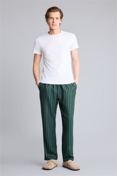 Regular Fit Striped Flanel Bottom