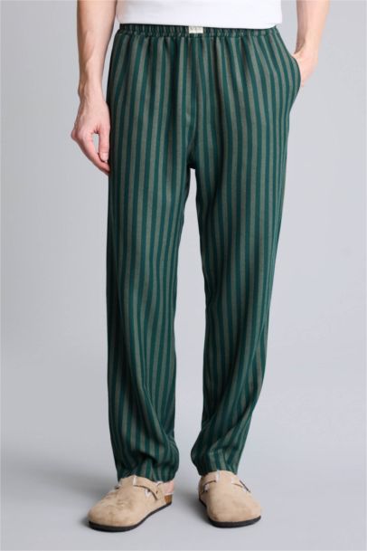 Regular Fit Striped Flanel Bottom