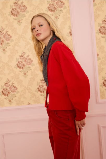 Oversize Fit V-Neck Cardigan