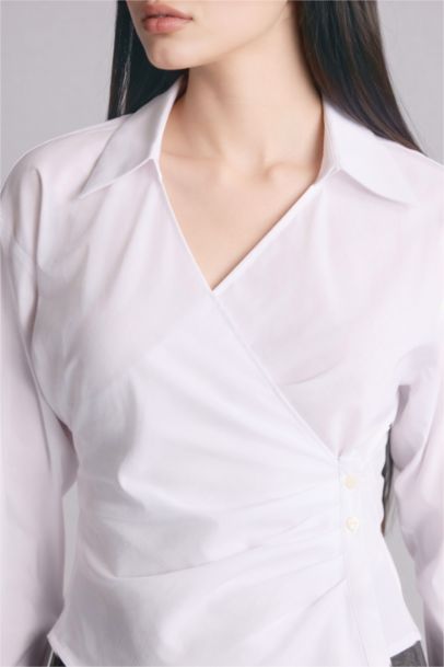 Slim Fit Shirt Collar Long Sleeve Shirt