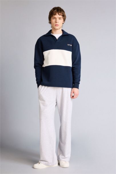 Baggy Fit Thin Sweatshirt Fabric Knitted Bottoms