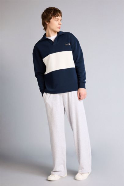 Baggy Fit Thin Sweatshirt Fabric Knitted Bottoms