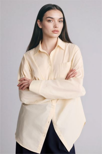 قميص ردن طويل بوبلين اوفر سايز