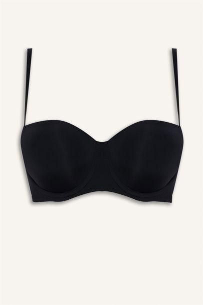 Micro Kaplı Pedli Balenli Straplez Sütyen