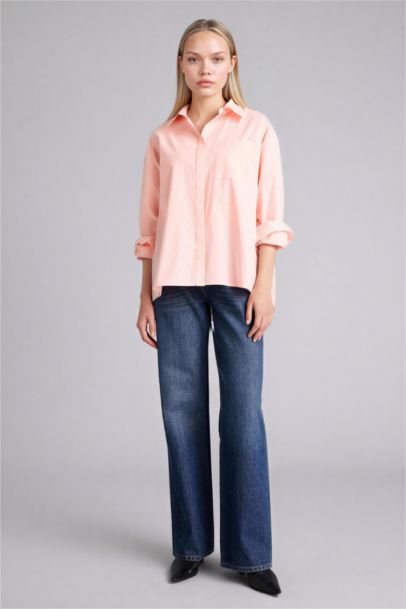 Oversıze Poplin Gömlek