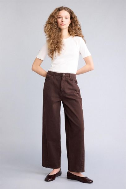 Baggy Fıt Normal Bel Gabardin Pantolon