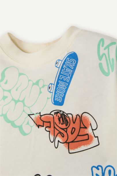 Kaykay Baskılı 2'li Takım Erkek Bebek