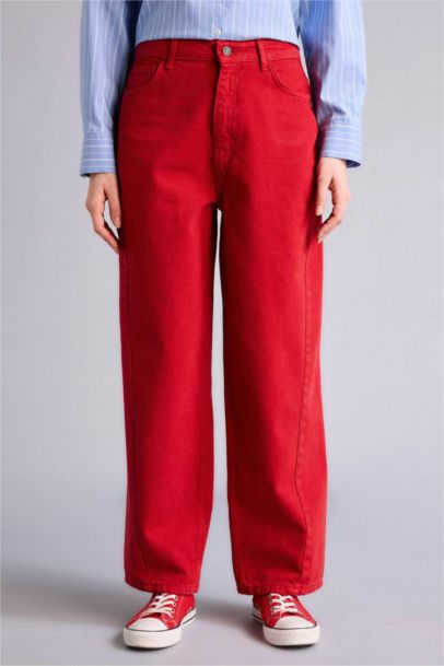Baggy Fit Regular Hem Gabardine Trousers