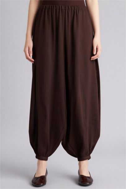Balloon Fit High Waist Long Modal Trusers