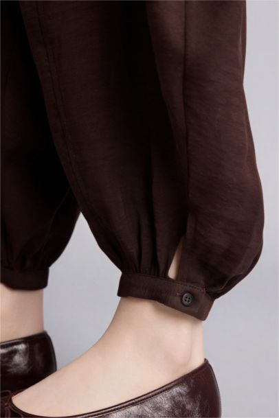 Balloon Fit High Waist Long Modal Trusers