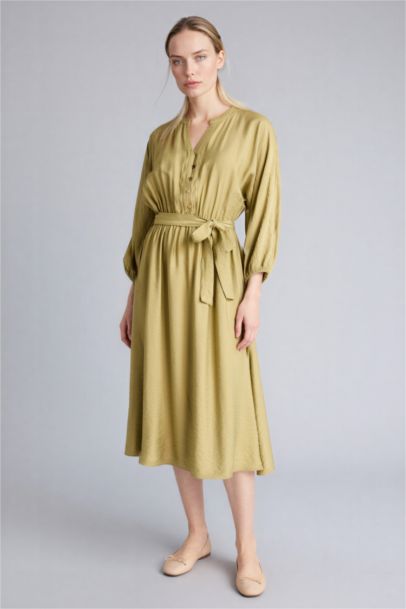 Flap Collar Batwing Dress