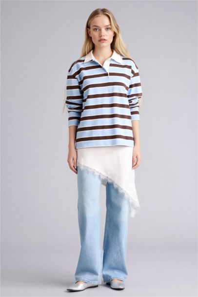 90's Wıde Leg Yüksek Bel Uzun Jean Yıkamalı Pantolon