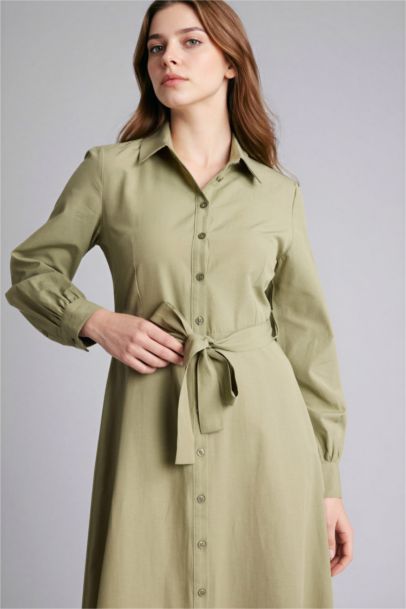 Shirt Collar Poplin Dress