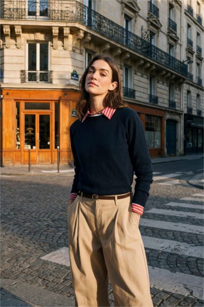 بلوز صوف قصة عادية بياخة مستديرة