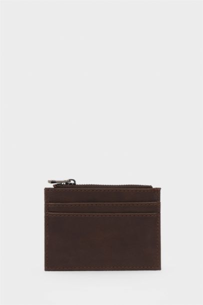 Erkek Fermuarlı Suni Deri Kartlık