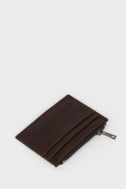 Erkek Fermuarlı Suni Deri Kartlık