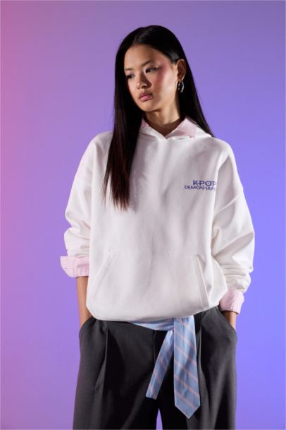 Kpop - Demon Hunters Oversıze Kapüşonlu Sweatshirt