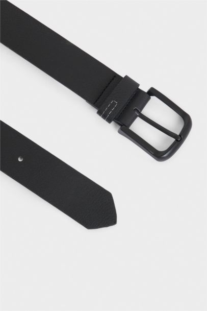 Erkek Dikdörtgen Toka Suni Deri Jean Kemeri