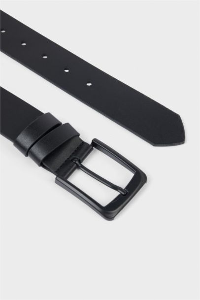 Erkek Dikdörtgen Toka Suni Deri Kemer