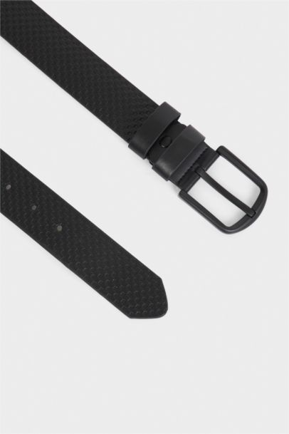 Erkek Dikdörtgen Toka Suni Deri Günlük Kemer