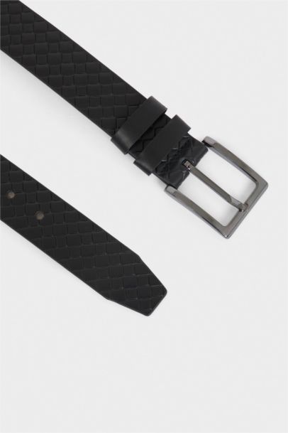 Erkek Dikdörtgen Toka Suni Deri Günlük Kemer