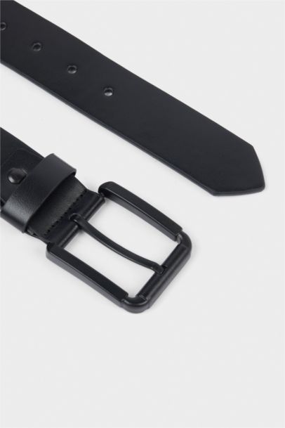 Erkek Dikdörtgen Toka Suni Deri Kemer