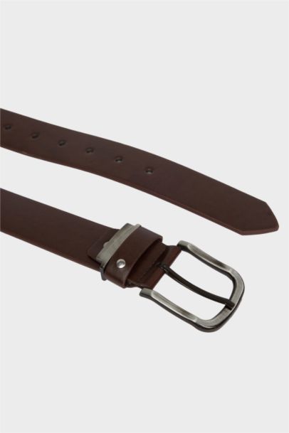 Erkek Dikdörtgen Toka Suni Deri Günlük Kemer