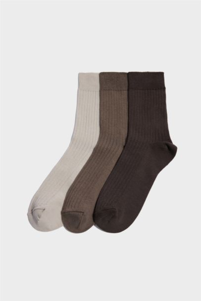 Erkek 3'lü Pamuklu Uzun Çorap