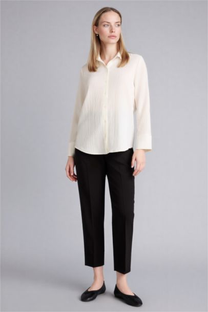 Regular Fıt Gofre Dokulu Gömlek