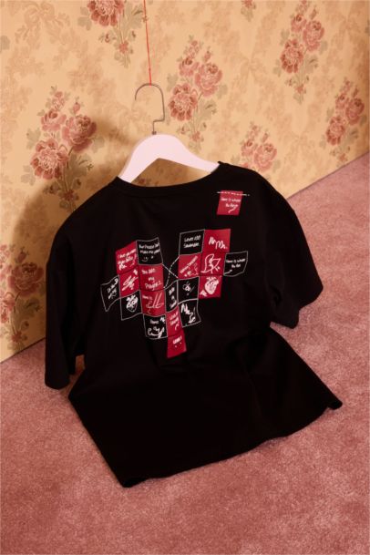 تيشيرت قطن نص ردن اوفر سايز بياخة مستديرة