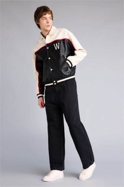 Oversize Fit Faux Leather Jacket