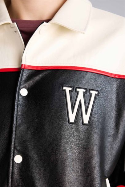 Oversize Fit Faux Leather Jacket