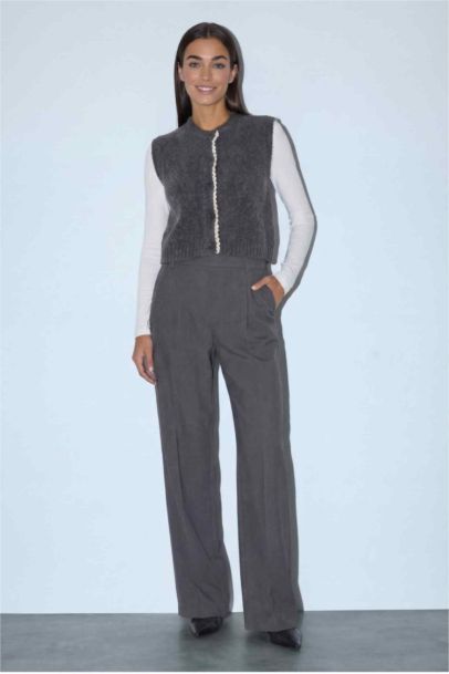 Oversize Fit Crew Neck Vest