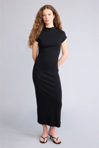 Bodycon Vücudu Saran Modal Maxi Elbise